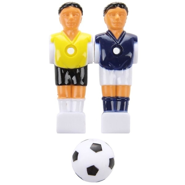 22 stk Foosball Man Table Guys Man Player Part Yellow+royal Blue With Ball Zy