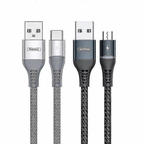 Remax Rc-152m 1m 2.4a USB - Micro-USB värikäs hengittävä datakaapeli (musta)