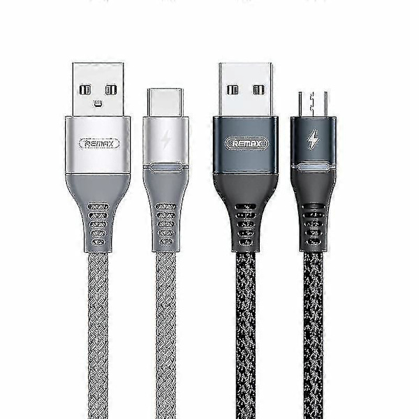 Remax Rc-152m 1m 2.4a USB til Micro USB Farverigt Åndbart Datakabel (sort)