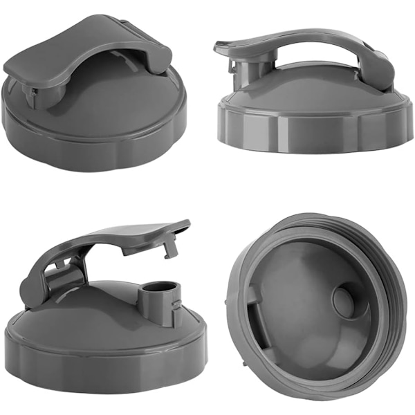 Seal Flip Top to-Go Lock Juicer Reservdelar Juicer Koppar och Tillbehör Extractor Blad Combo för NutriBullet för 600W 900W Blender(Grå)