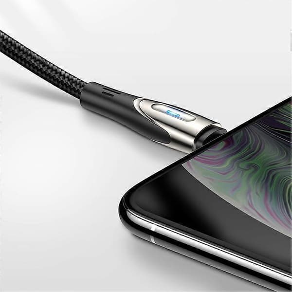 iPhone USB-A - Salamannopea latauskaapeli Sharp Series 1,2m musta