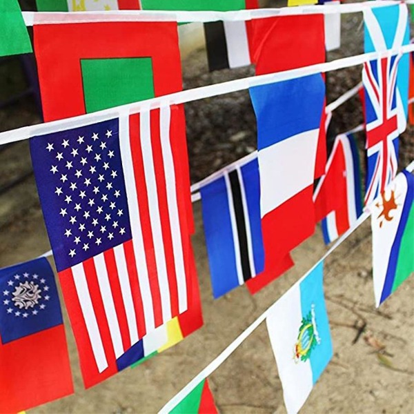 100 Lande String Flag International Vimpel Vimpel Banner Dekoration