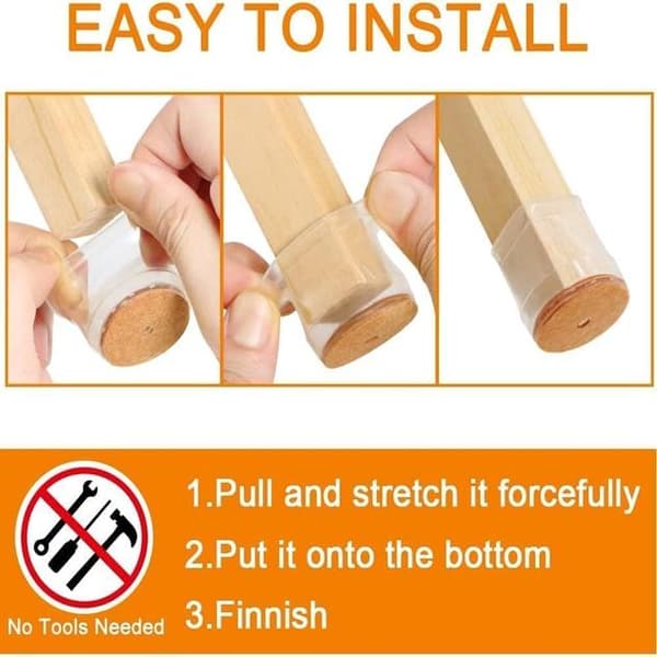 32-pack Möbeltassar Tyst silikon massivt trä stolsfotmatta stolsbenskydd hölje tjocka slitstarka benskydd elastiska bord stolsfothölje
