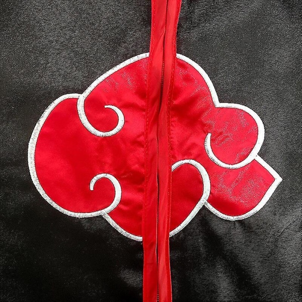 Uchiha Itachi Red Cloud-kappe Anime Ninja Cosplay-kostyme Pannebånd Halskjede Halloween-kappe Voksen L