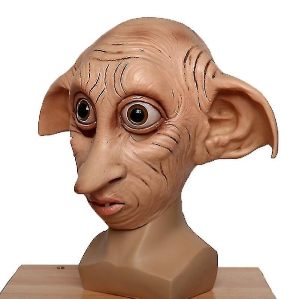 Cosplay Dobby Elfin Latex Maske Animal Style Julekarnevalskostume Hovedbeklædning