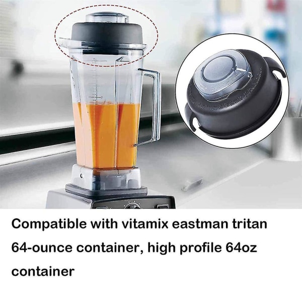 2-osainen kansi ja tulppa, joka sopii Vitamix 64 unssin (korkea profiili) säiliöön, sekoittimen varaosat