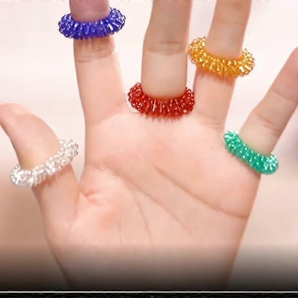 Akupressur Ring til Stresslindring & Afslapningsmassage 5pcs Random