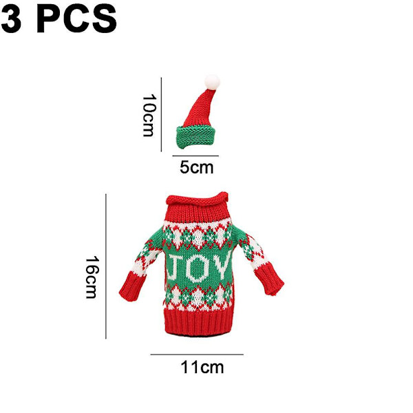 Jultomte-flaskhöljen för vinflaskor, jultomte-flaskhöljen med hatt för fula jultröjor shape1