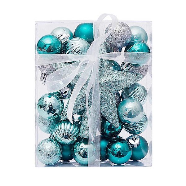 30 stk/sett Julekuler Hengepynt Juletre Ornament Stjerne Topper Noel Navidad Dekorasjon for Hjem Nyttårsgave tiffany Other