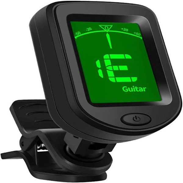 Gitarrstämmare Clip-On, Gitarrtillbehör Digital Stämmare med Plektrum för Akustisk Gitarr, Elgitarr, Bas -FA-