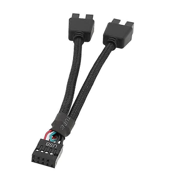 Moderkort USB 9-pin Gränssnitt Header Splitter 1 Till 2 Förlängningskabel Adapter
