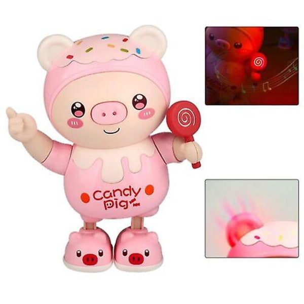 Dansende griselegetøj med musik og lys Swing Piggy Tidlig pædagogisk gave til børn Pink