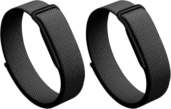Urrem til Google Fitbit Air, vævet nylonudskiftningsrem 2-pak Black