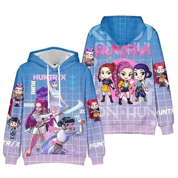 Jenter KPop Demon Hunters Hettegenser 3D-trykk Barn Pullover Hettegenser G 110