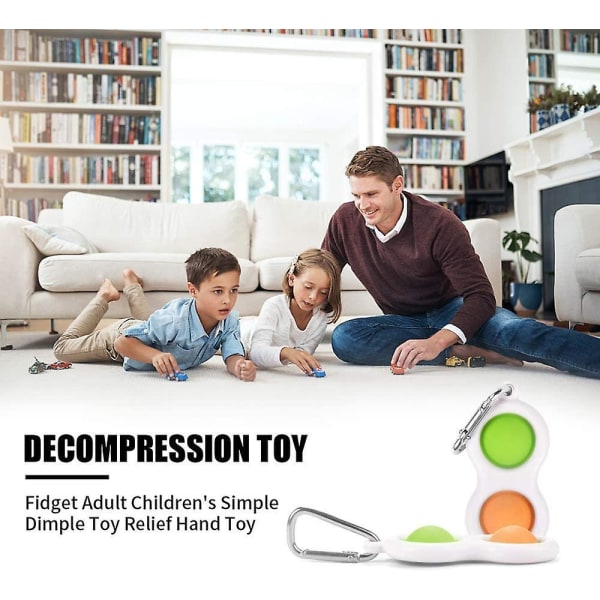 Toy Anti Stress Nyckelring, Mini Pinch Sensory Toy, För hem och kontor Barn Vuxna Relax Green + Orange