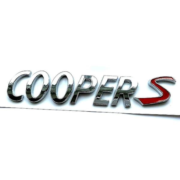 Silver/Red Mini Cooper S Boot Lid Badge 150mm x 50mm