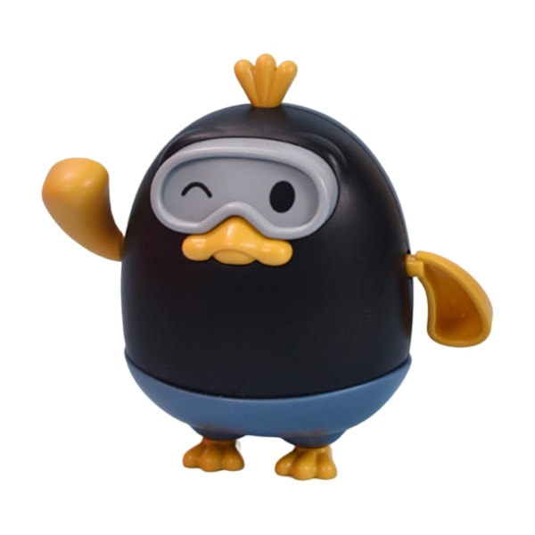 Baby Badleksak Cartoon Duck Uppdragbar Leksak Batterifri Dragsnöreleksak Badkompis Interaktiv Leksak Svart