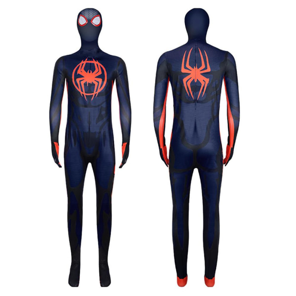 Adults Spider-man: Across The Spider-verse Cosplay Costume,spiderman Miles Morales Jumpsuit Halloween Party Fancy Dress 160