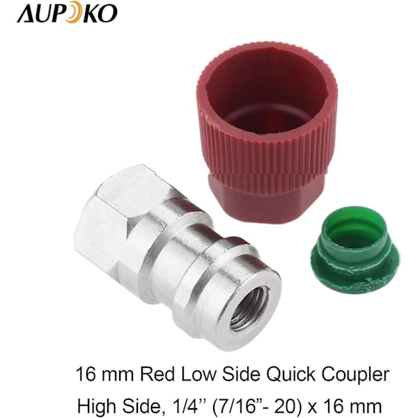 R12 till R134A AC Retrofit-adapterkit, R12 R22 till R134A Hög/Låg Anslutningsport Retrofit 1/4 till 7/16\"-20 UNF Konverteringsadapter