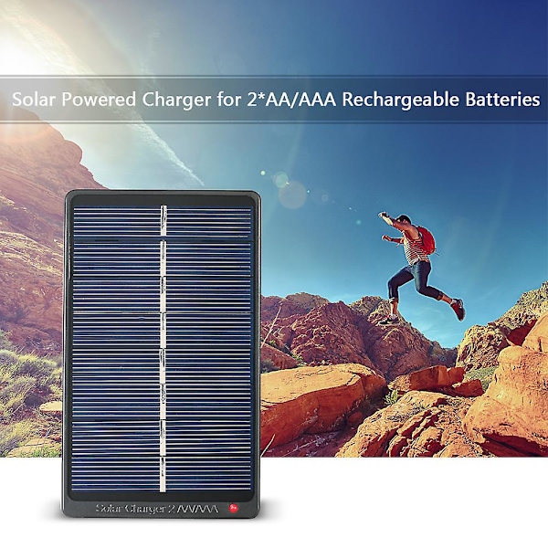 2*aa/aaa genopladelige batterier oplader solcelledrevet oplader 1w 4v solpanel til batteriopladning