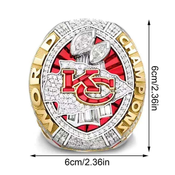 Ny 2023 Legering Ring Män Kansas City Chiefs Ring Mahomes Patrick Super Bowl Replica Ring Med Size 9