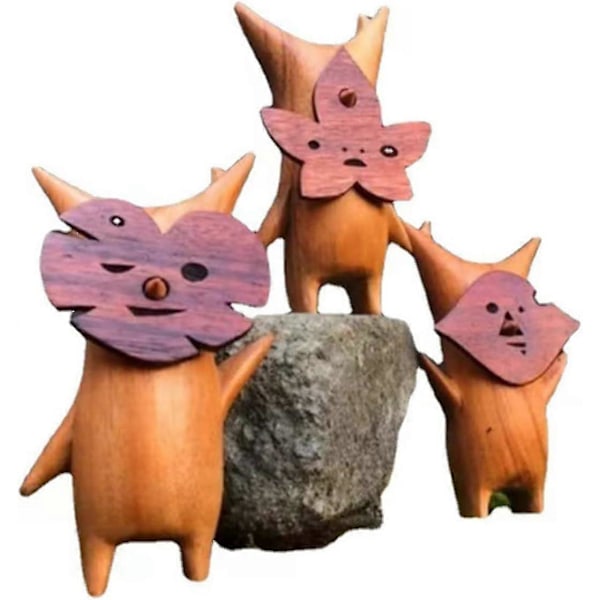 3 stk Koroks Anime Statue Træfigur Dekoration Harpiks Håndværk Spil Elskere Spilrum Dekoration C