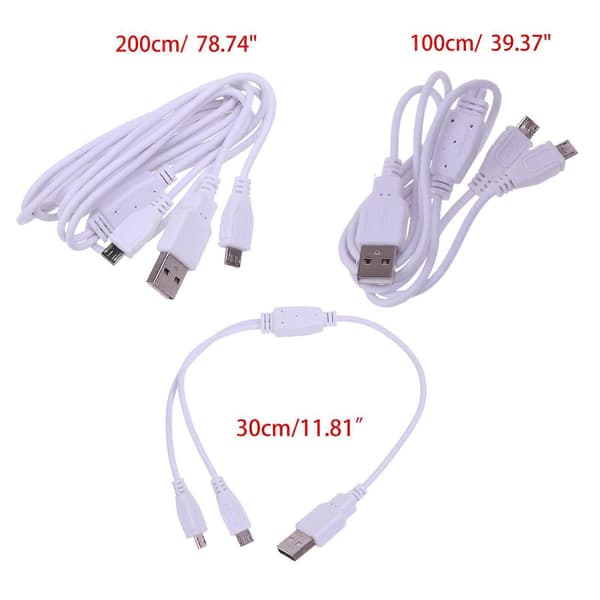 Micro USB Host Strøm Y Splitter USB Kabel Dobbelt Micro USB til USB Opladerledning 0.for 3M/1M/2M Mobiltelefon Opladerledning 1m