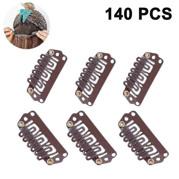 140 st Clip Wig Clip U-form Snap Clip Järn Metall Ersättning Hårklämma Kamklämma För Förlängning Peruk Diy Hårtillägg