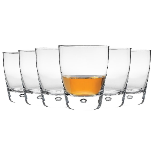 Bormioli Rocco Luna Whisky Tumbler-glassæt med boblebund - 260 ml - pakke med 12