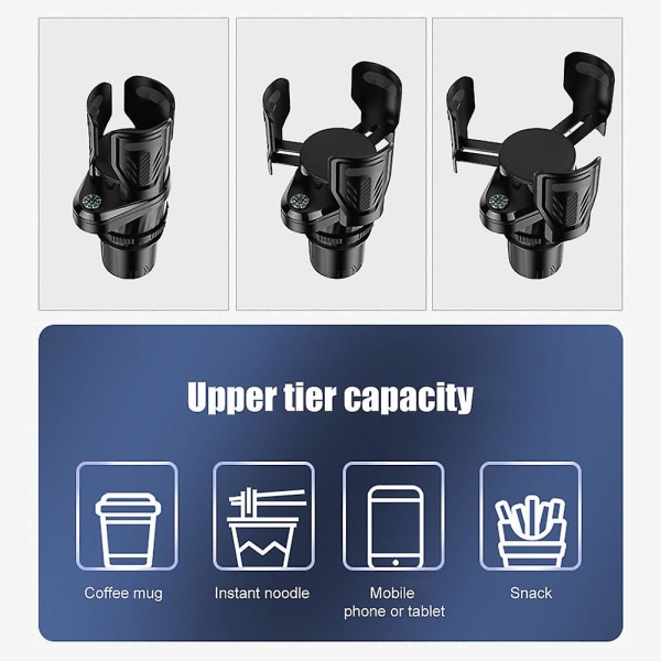Ny 2 i 1 Multifunktionell Justerbar Bilkoppshållare Expander Kopphållare För En Bil Kopphållare Adapter Organizer Kit| |
