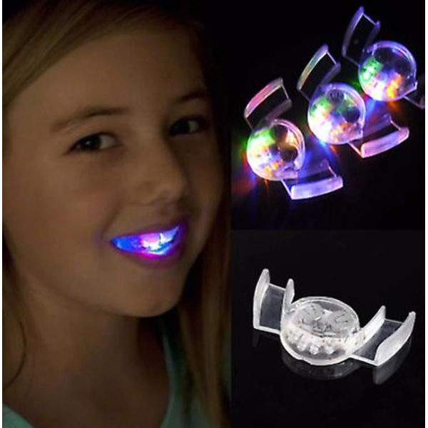 Glow Tooth Funny LED Light Barn för Barn Ljus-up Leksaker Blinkande Flash Brace Munskydd Bit Glow Party Tillbehör