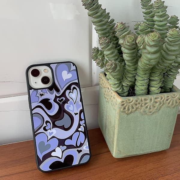 Elegant lilla hjerteetui kompatibelt med iPhone 13 Pro Max[JUN]