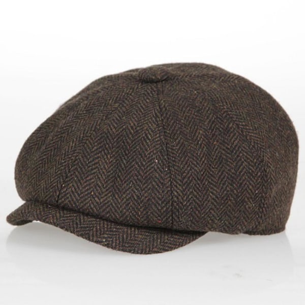 Vintage Kids Boys Newsboy Cap Flat Cabbie Baret Hat 4-9 vuotta Dark Coffee