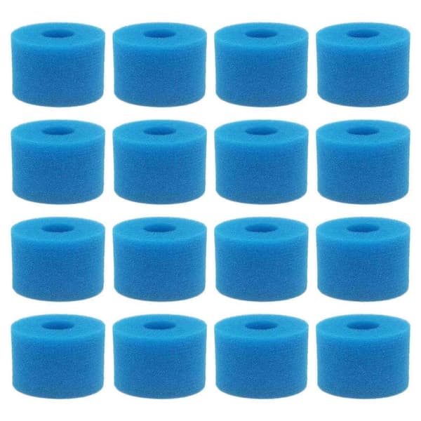 16 stk. Genanvendelige Vaskbare Skumfilterpatroner S1 Type til Intex Pure Spa
