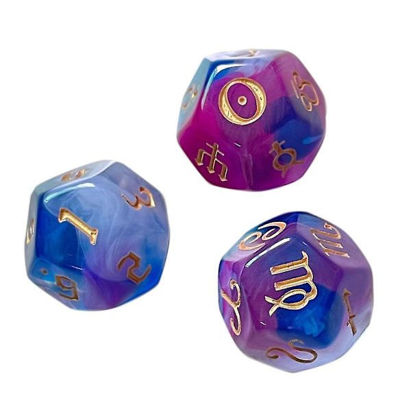 Astrologiset noppakuutiot Tähdistö Noppakuutiot 12-puoliset Akryyli Astrologia Noppakuutiot Tähdistöennustukseen