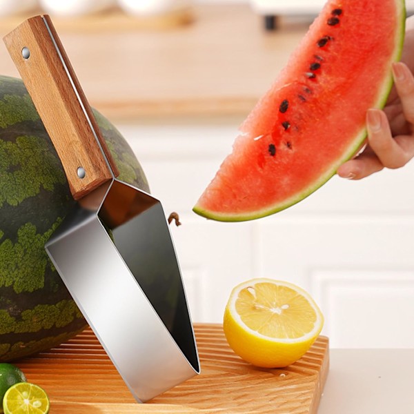 Vandmelon Skæreskærer, Rustfrit Stål Vandmelon Skæreskærer med Beskyttende Dæksel Nem at Rengøre Frugt Skæreskærer Melon Skæreværktøj