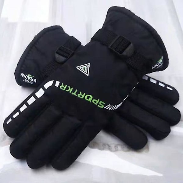 Herre vinter bomulds handsker fleece-foret tykk vinter skiløb ridning elbil Triangle red