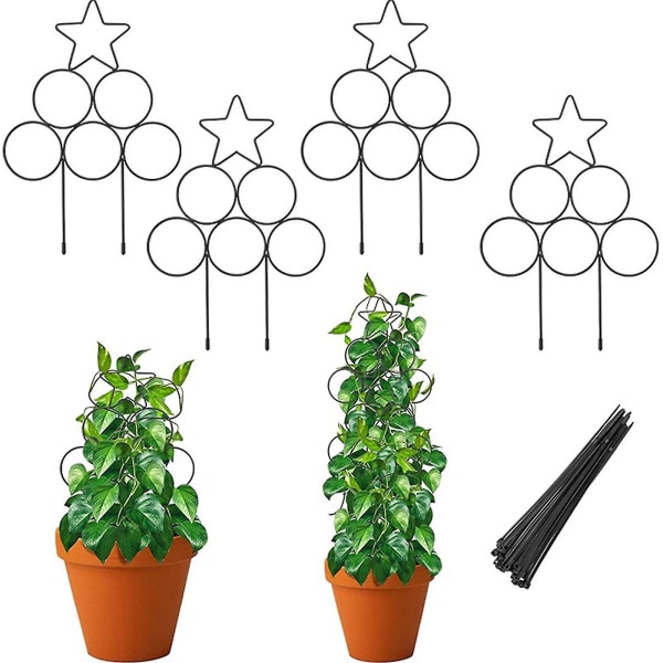 Metallväxter Klättring Spaljé Smidesjärn Bonsai Plant Support Hållare