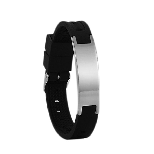 Power Silikon armbånd Elelents Energy Balance Armbånd Magnetisk armbånd Sort Silikon sort black