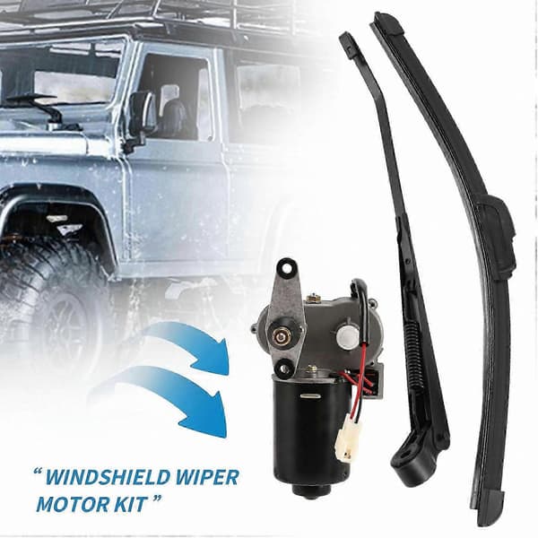12V Universal Elektrisk Forrudeviskerkit til ATV UTV Side-by-Side Køretøjer Svart