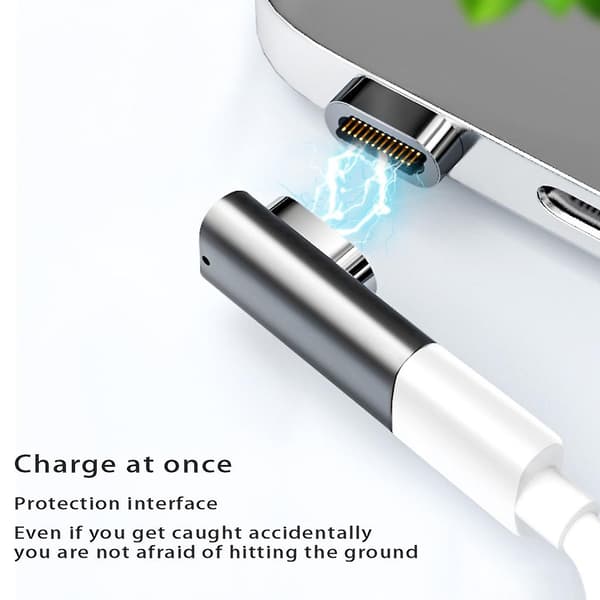 100W 24-pin magnetisk USB-C-adapter Type C 10 Gbps lade-magnet datakonverter