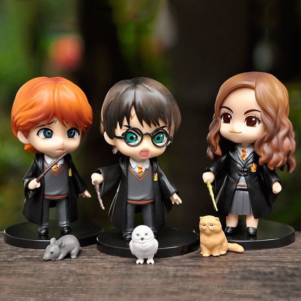 3 stk/sæt Harry Potter Ron Hermione Figurer Legetøj Model Dukke Legetøj Borddekoration Ornamenter Gaver