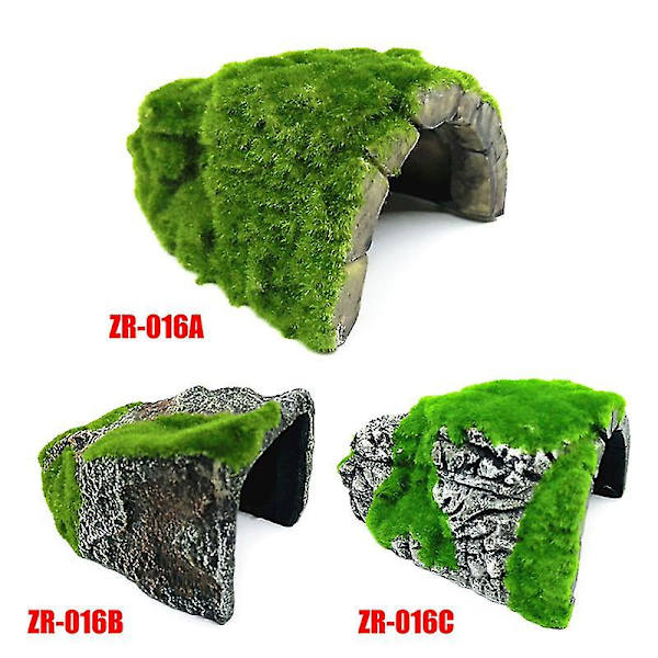 Krybdyr Habitat Dekoration Skjulested Fisk Skildpadde Tank Solbad Ornament ZR-016B