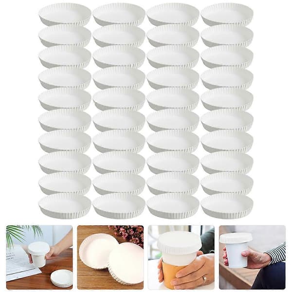 150 st Dricksglaslock Stapelbara Papperslock Pappersmugglock Dammtäta Mugglock White 7.00X7.00X1.50CM