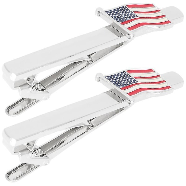 6,5 x 1,1 cm unisex slips clips 2 stk slips clips amerikansk flag slipsenål slips klemme klemme til mænd slips clips