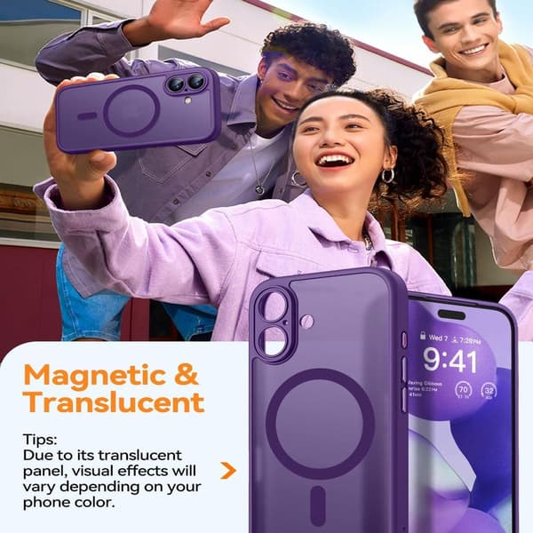 Magnetic Case for iPhone 17 (6.3\"), Upgraded [Full Camera Protection] [MagSafe Compatible] Shockproof Protective Case