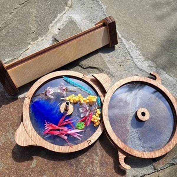 DIY Kalejdoskop Kit til Børn Børns DIY Træ Kalejdoskop Kit Udendørs Legetøj Håndværk