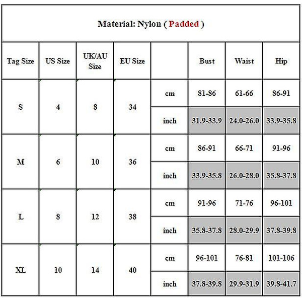 Naisten push-up-rintaliivit + alushousut bikinit uimapuku uima-asu ranta-asu Wine Red XL