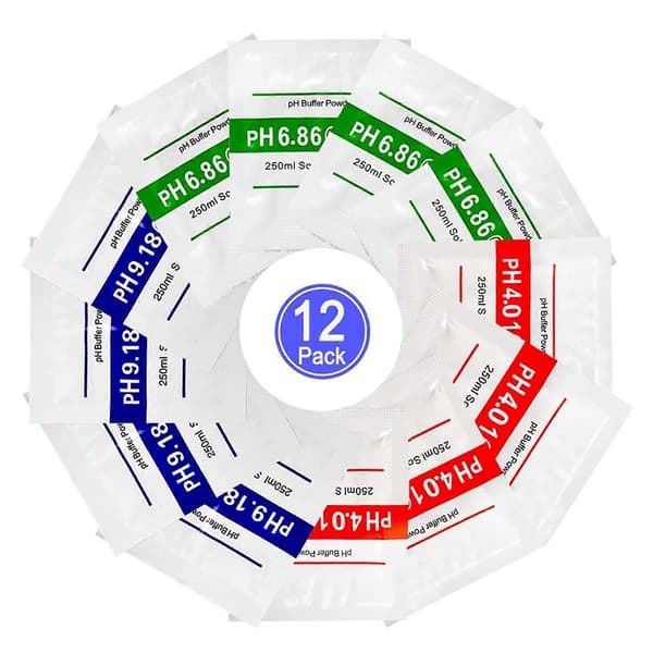 24-pak PH-meter bufferopløsningspulver 6.86/4.00/9.18, PH-kalibreringsopløsningspakker til præcis PH-måler
