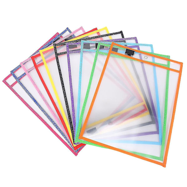 30 kappaletta pyyhittäviä taskuja PVC läpinäkyvä pyyhittävä tiedostopussi uudelleenkäytettävä pyyhittävä pussi